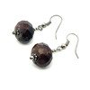 Natural Bloodstone Rondelle Facet 14x9mm Dangle Gemstone Earrings