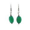 Jade Green Balloon Plain 14x11.5mm Dangle Gemstone Earrings