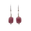 Rhodonite Pink Tumble Plain 14x11x10mm Dangle Gemstone Earrings