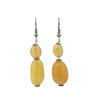 Chalcedony Yellow Tumble Plain Dangle Gemstone Earrings