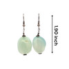 Natural Chalcedony Green Tumble Plain 24x18x15mm Dangle Gemstone Earrings