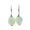 Chalcedony Green Tumble Plain 24x18x15mm Dangle Gemstone Earrings