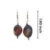 Natural Chalcedony Black Tumble Plain 18x13x10mm Dangle Gemstone Earrings