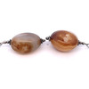 Natural Chalcedony Brown Tumble Plain 21x19x13mm Dangle Gemstone Earrings