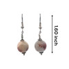 Natural Jasper Brown 12mm Ball Plain Dangle Gemstone Earrings