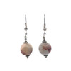 Jasper Brown 12mm Ball Plain Dangle Gemstone Earrings