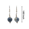 Natural Sodalite Blue White 12mm Ball Plain Dangle Gemstone Earrings