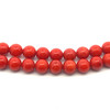 Natural Coral 5mm Ball Plain Cut Precious Gemstone Necklace