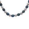 Classic White & Grey Smooth Button Pearl Necklace