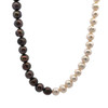 Classic Two-Tone Ringed Smooth Pearl Necklace for Elegant Gifting
