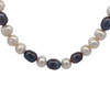Elegant Two-Tone White and Grey Plain Pearl Necklace