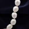Classic Cream Plain Pearl Button VS Clarity June Birthstone 15" Strand