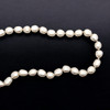 Classic Cream Plain Pearl Button VS Clarity June Birthstone 15" Strand