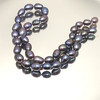 Pearl Dark Grey Color 9x7.5-8x7.5mm Smooth Button VVS Clarity Pearly Drilled Strand