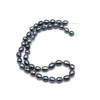 Pearl Button Plain 9x7-7x6mm VVS Clarity Dark Grey Color Drilled Strand