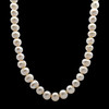 Freshwater Pearl Necklace | 10x9mm | White | Smooth Plain Ringed | Very Good Quality | 17” | 52 Pcs | June Birthstone