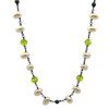 Freshwater Pearl with Peridot Necklace | Elegant Station Style | 17.6” | 28 Pcs | 72 Carats | Everyday Wear