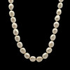 Freshwater Pearl Necklace | Classic Button Shaped | 8x6mm | White | Smooth Plain | Timeless Super Fine | 16.2” | 41 Pcs | 135.97 Carats