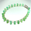 Chrysoprase Natural Pear Briolette Semiprecious Gemstone Bracelet