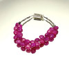 Ruby Natural Heart Briolette Facet Cut Beads Precious Bracelet