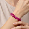 Ruby Natural Heart Briolette Facet Cut Beads Precious Bracelet