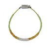 Natural Peridot Citrine Rose Quartz Gemstone Bracelet  2-4mm Faceted Rondelle | Minimalist Jewelry 7.2 Inch Ombre Pattern Design