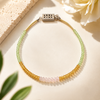 Natural Peridot Citrine Rose Quartz Gemstone Bracelet  2-4mm Faceted Rondelle | Minimalist Jewelry 7.2 Inch Ombre Pattern Design