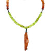 Spessartite Garnet Natural, Citrine, and Peridot Gemstone Necklace