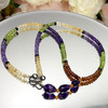 Amethyst Natural, Peridot, Spessartite Garnet, and Citrine Necklace
