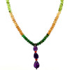 Peridot Natural, Citrine, Spessartite Garnet, Tsavorite, and Amethyst Necklace | Gemstone Jewelry | 17 Inch | Birthstone Jewelry