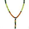 Spessartite Garnet Natural, Peridot, Tsavorite, and Black Tourmaline Necklace | Gemstone Jewelry | 18 Inch | Birthstone Jewelry