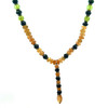 Citrine Natural, Peridot, Black Tourmaline Gemstone Necklace