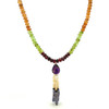 Multi Semiprecious Natural, Citrine, Tanzanite, Peridot, and Amethyst Gemstone Necklace