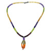 Green Tourmaline Natural, Citrine, Spessartite, Carnelian, Peridot, and Amethyst Necklace