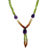 Natural Citrine,Spessartite Garnet,Peridot and Amethyst Necklace | Gemstone Jewelry | 16.5 Inch | Birthstone Jewelry