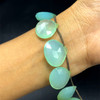 Chalcedony Semiprecious 17.0 -20.0 mm Heart Briolette Cut VVS Clarity Aqua Color Loose Gemstone