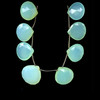 Chalcedony Semiprecious 17-21 mm Heart Briolette Cut VVS Clarity Aqua Color Loose Gemstone