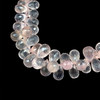 Rose Quartz Natural Drop Briolette Facet Cut VVS1 Clarity 10x7-13x8mm Drilled Loose Gemstone