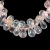 Rose Quartz Natural Drop Briolette Facet Cut VVS1 Clarity 10x7-13x8mm Drilled Loose Gemstone