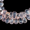 Rose Quartz Natural Drop Briolette Cut VVS1 Clarity 10x7-12x7mm Drilled Loose Gemstone