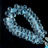 Natural Topaz Briolette Faceted Cut Drop Gemstone Beads | 7x5–9x5mm | FL Clarity | 53 Pcs 72 Carats | 4.75 Inch | Side Drilled | Jewelry Making