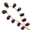 Natural African Ruby Drop Beads | 10x6-13x7mm Plain Smooth | 11 Pcs 47 Carats | Deep Crimson Red | VVS Clarity | 5.9 Inch July Birthstone Gifts
