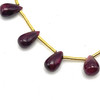 Natural Ruby Plain Drop 7x4-8x5mm VVS Clarity Drilled July Birthstone Loose Gemstone