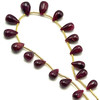 Natural African Ruby Drop Beads | 9x5-11x7mm Plain Smooth | 17 Pcs 50 Carats | Rich Crimson Red | VVS Clarity | 7.3 Inch Length Precious Gemstone Jewelry Making