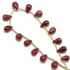 African Natural Ruby Plain Smooth Drop Beads | 8x5-9x6mm | 15 Pcs 32 Carats | Carmine Red | VS Clarity | 6.6 Inch Length Precious Gemstone Jewelry Making
