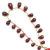African Natural Ruby Plain Smooth Drop Beads | 7x5-12x7mm | 17 Pcs 46 Carats | Carmine Red | VS Clarity | 7.2 Inch Length July Birthstone Loose Gemstone Jewelry Making