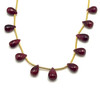 Natural Ruby Plain Drops 7x4-9x6mm VVS Clarity Drilled July Birthstone Precious Gemstones