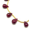 Natural Ruby Plain Drops 7x4-9x6mm VVS Clarity Drilled July Birthstone Precious Gemstones