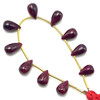 African Natural Ruby Plain Smooth Drop Beads | 8x5-10x5mm | 10 Pcs 26 Carats | Deep Crimson Red | VVS Clarity | 4.7 Inch Length Precious Gemstone Jewelry Making