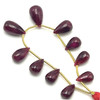 African Natural Ruby Plain Smooth Drop Beads | 10x6-14x8mm | 10 Pcs 51 Carats | Crimson Red | VVS Clarity | 4.9 Inch Length Precious Gemstone Jewelry Making